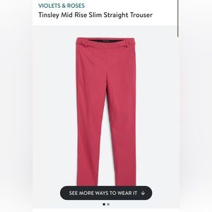 Hot Pink Stitch Fix Violets and Roses pull on straight pants. BNWT